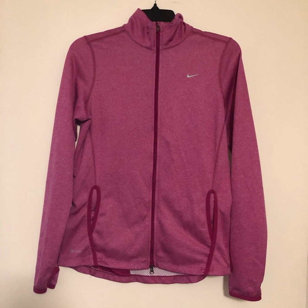 Nike Women’s Pink Full Zip Dri Fit Running Jacket Size Medium